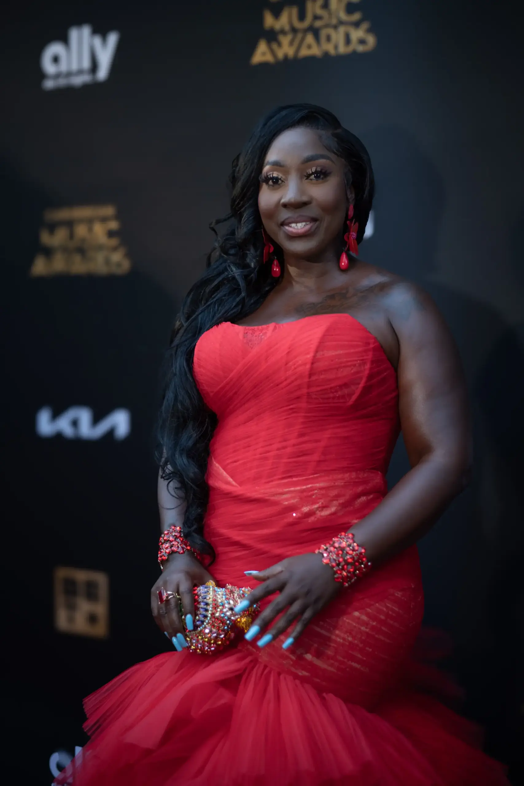 Guest on the Caribbean Music Awards red carpet